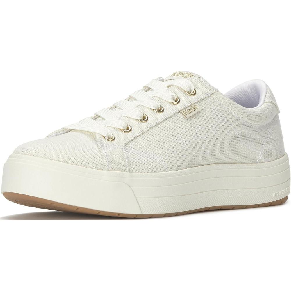 image:imageKeds Womens Park Lace Up SneakersWhiteGold Lurex