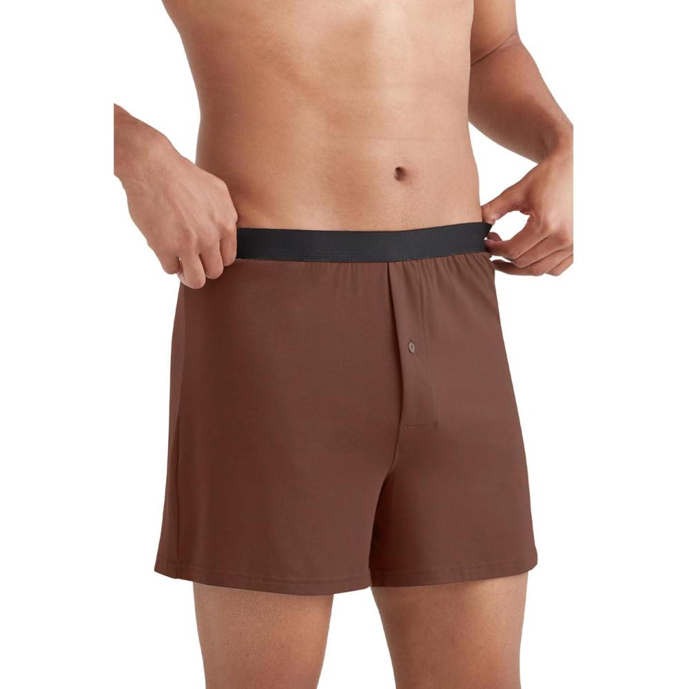 image:imageMeUndies Boxer Briefs Classic Underwear for Men 92 Micromodal Fabric Modal Lined Pouch Walnut Shell SM One Size