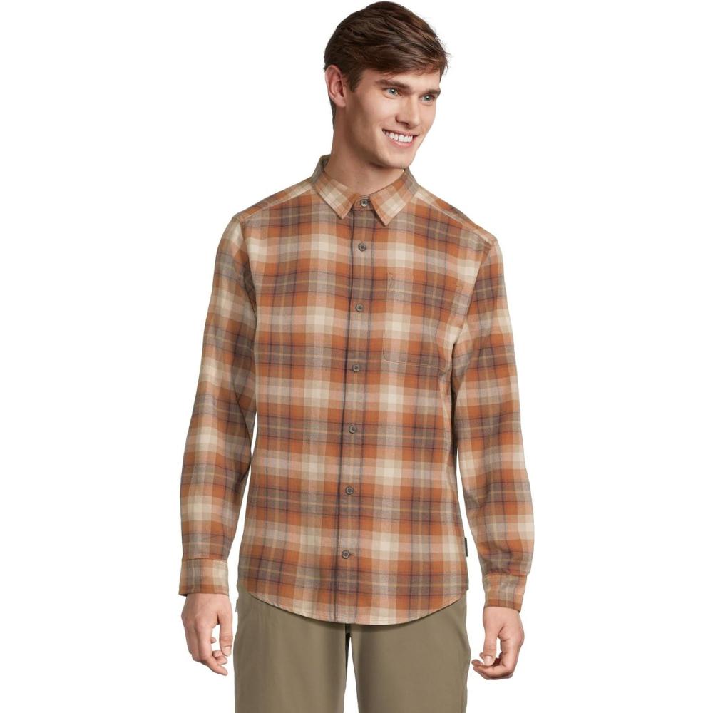 image:imageRoyal Robbins Mens Lieback Organic Cotton Flannel Long SleeveRust Brown Dipsea Pld