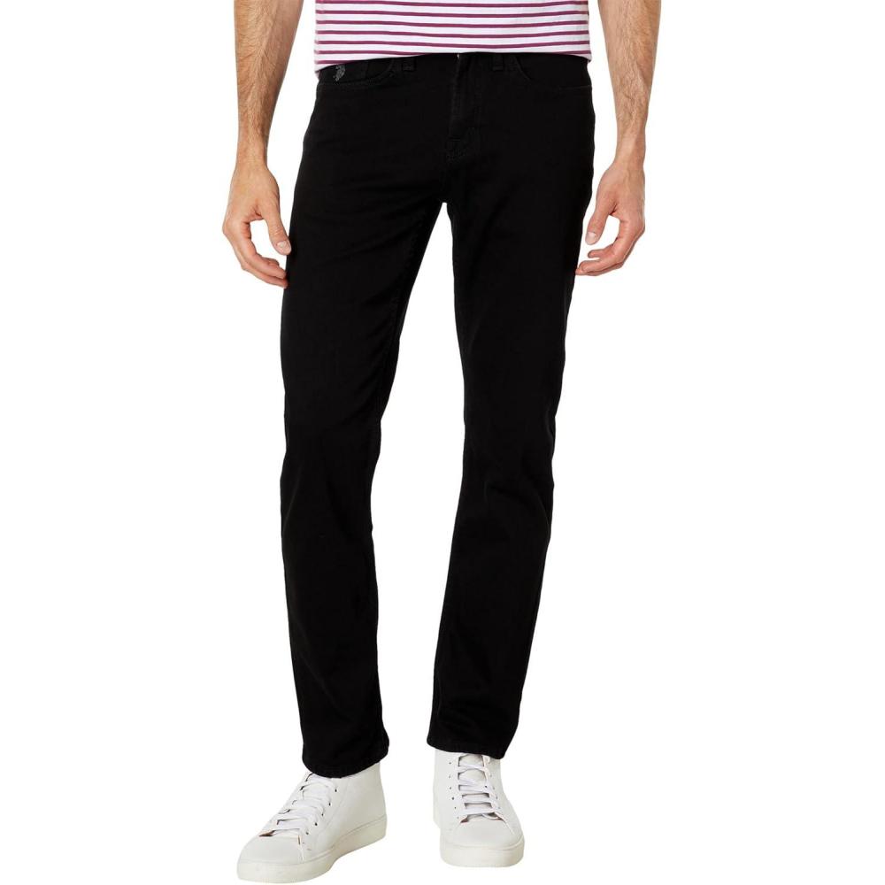 image:imageUS POLO ASSN Slim Straight Stretch FivePocket Denim Jeans in BlueBlack