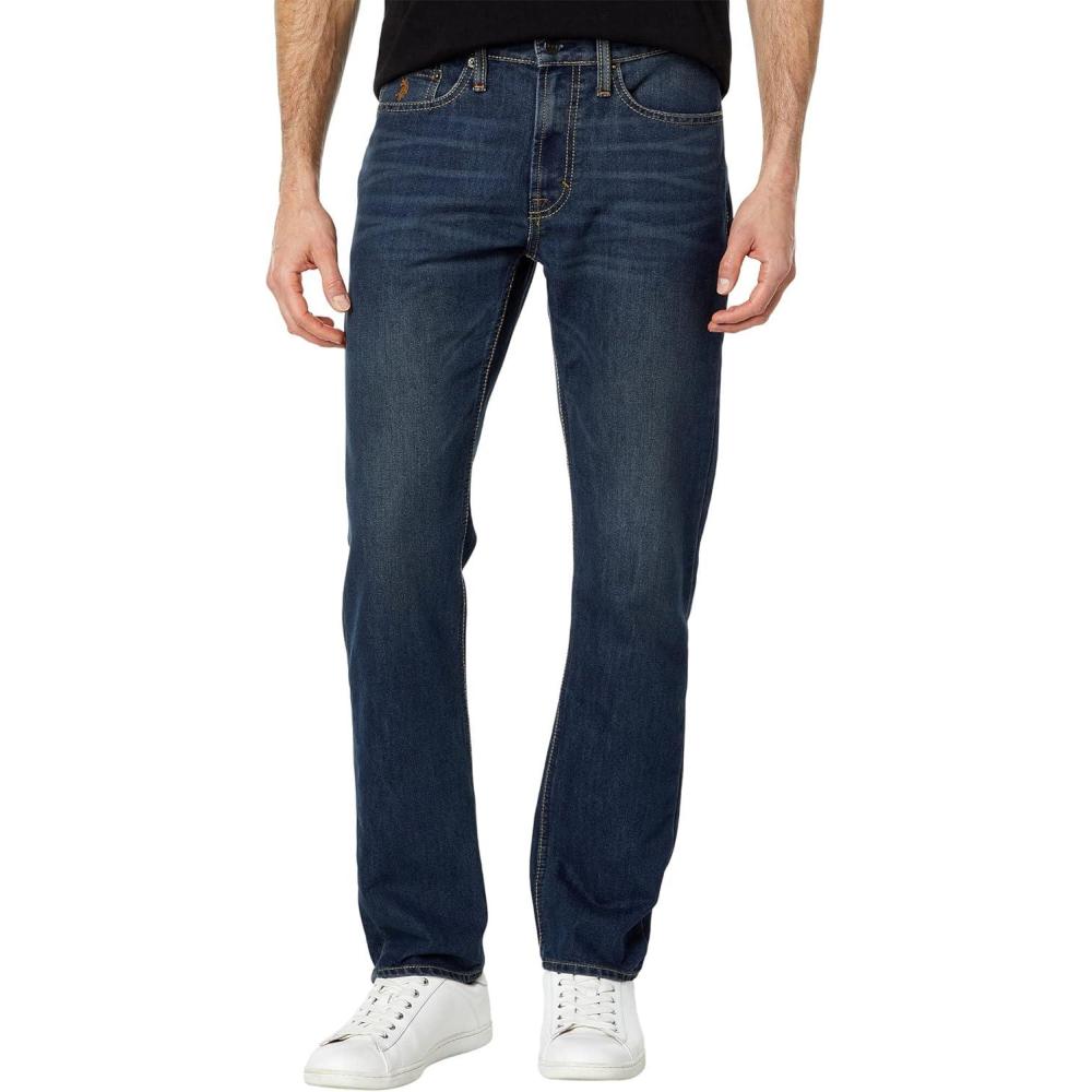 image:imageUS POLO ASSN Slim Straight Stretch FivePocket Denim Jeans in BlueDark Wash Denim