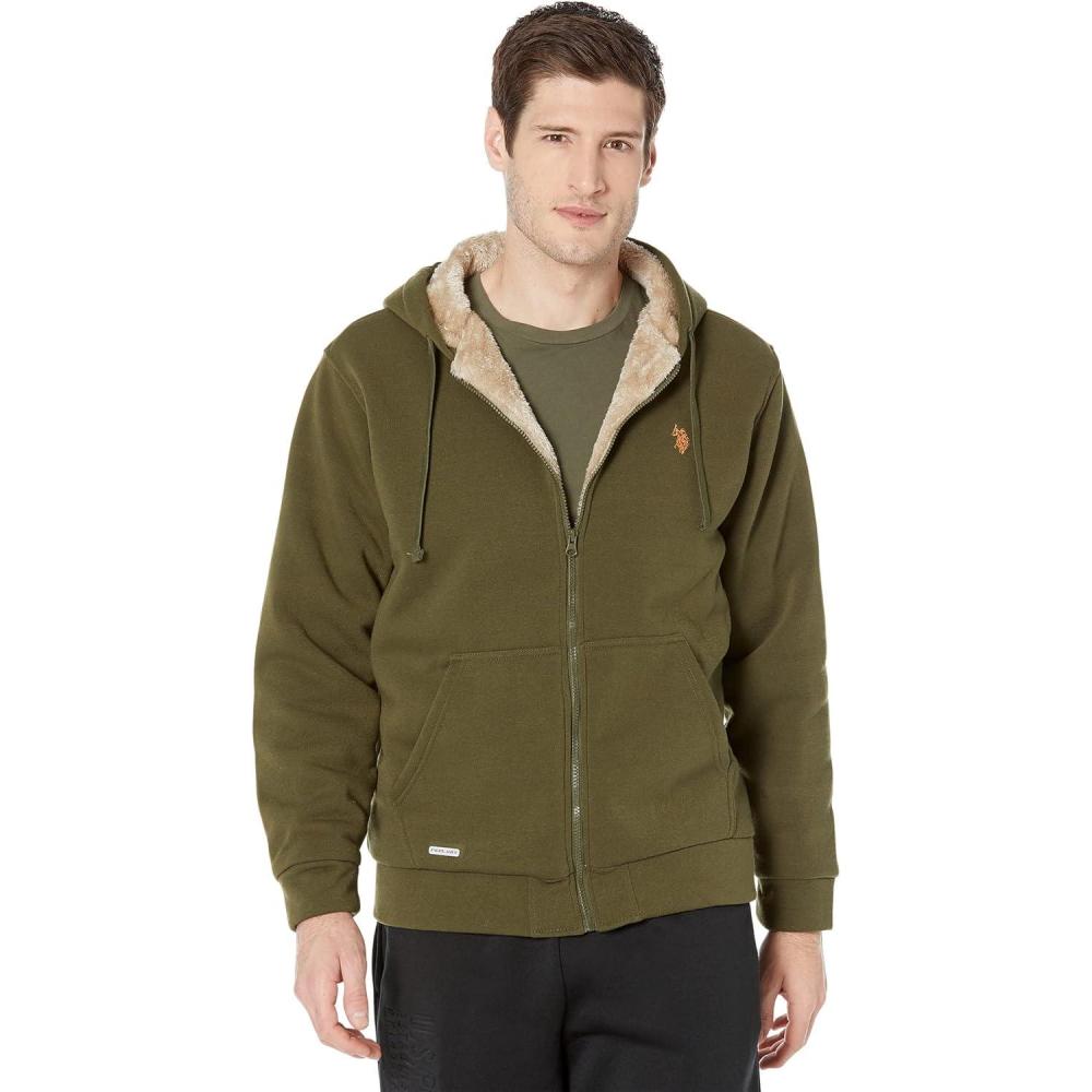 image:imageUS POLO ASSN Solid Sherpa HoodieGreen Beret