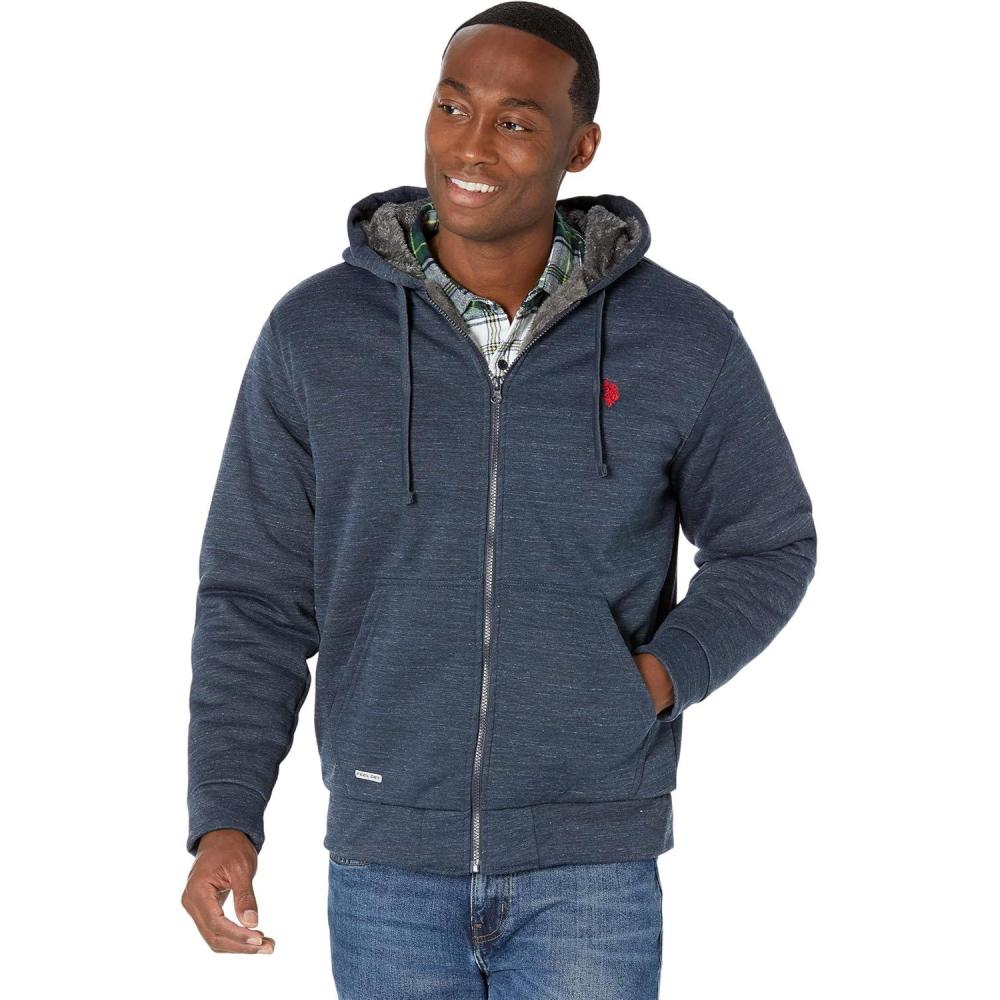 image:imageUS POLO ASSN Solid Sherpa HoodieRinse Blue Heather