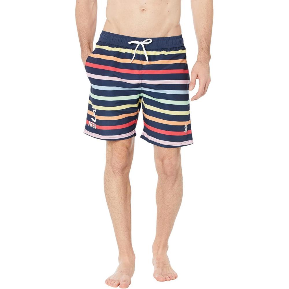 image:imageUS POLO ASSN USPA Multi Stripe Swim ShortsClassic Navy