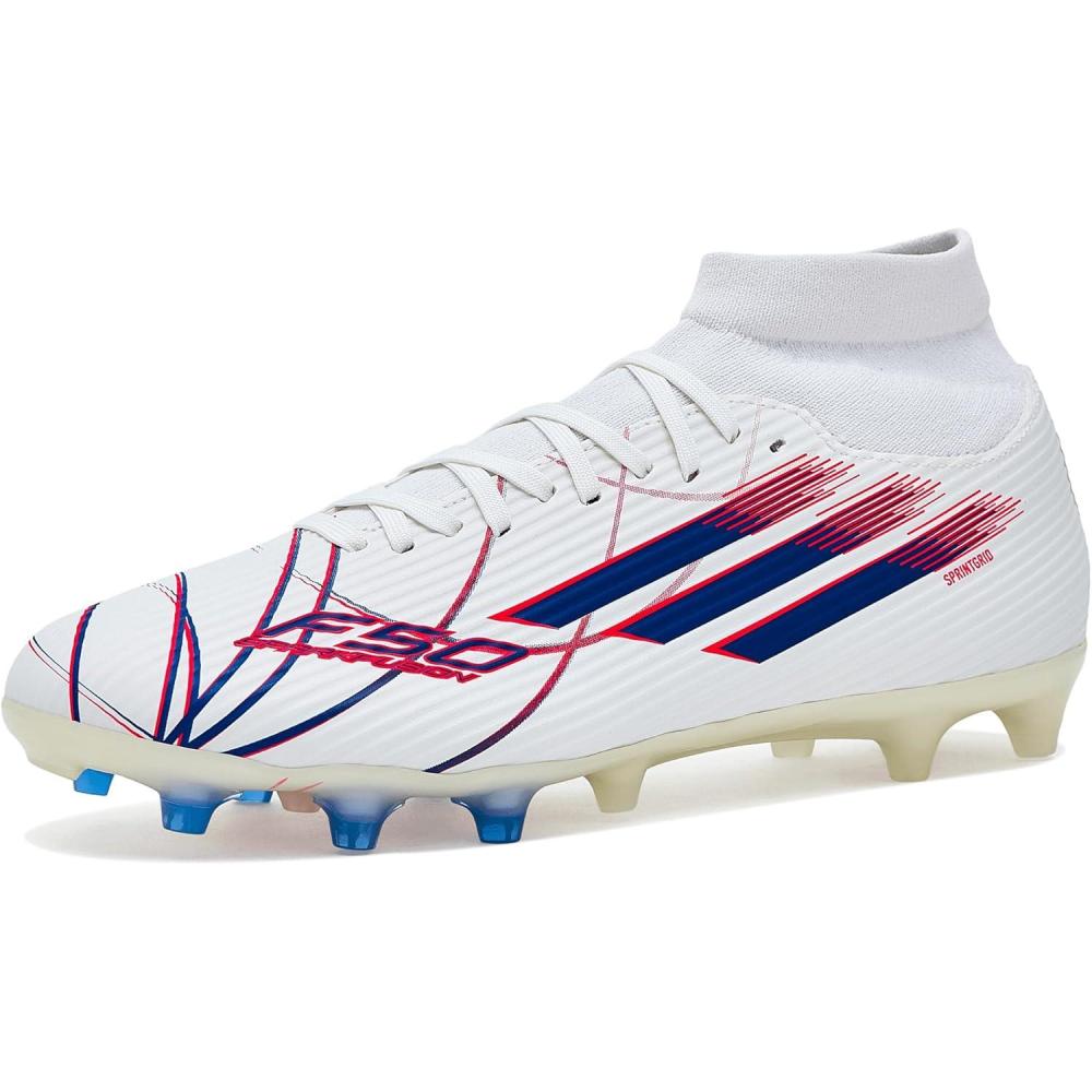 image:imageadidas Womens F50 Sparkfusion League Mid Cut Firm GroundArtif Soccer CleatsWhiteTeam Royal BlueLucid Red