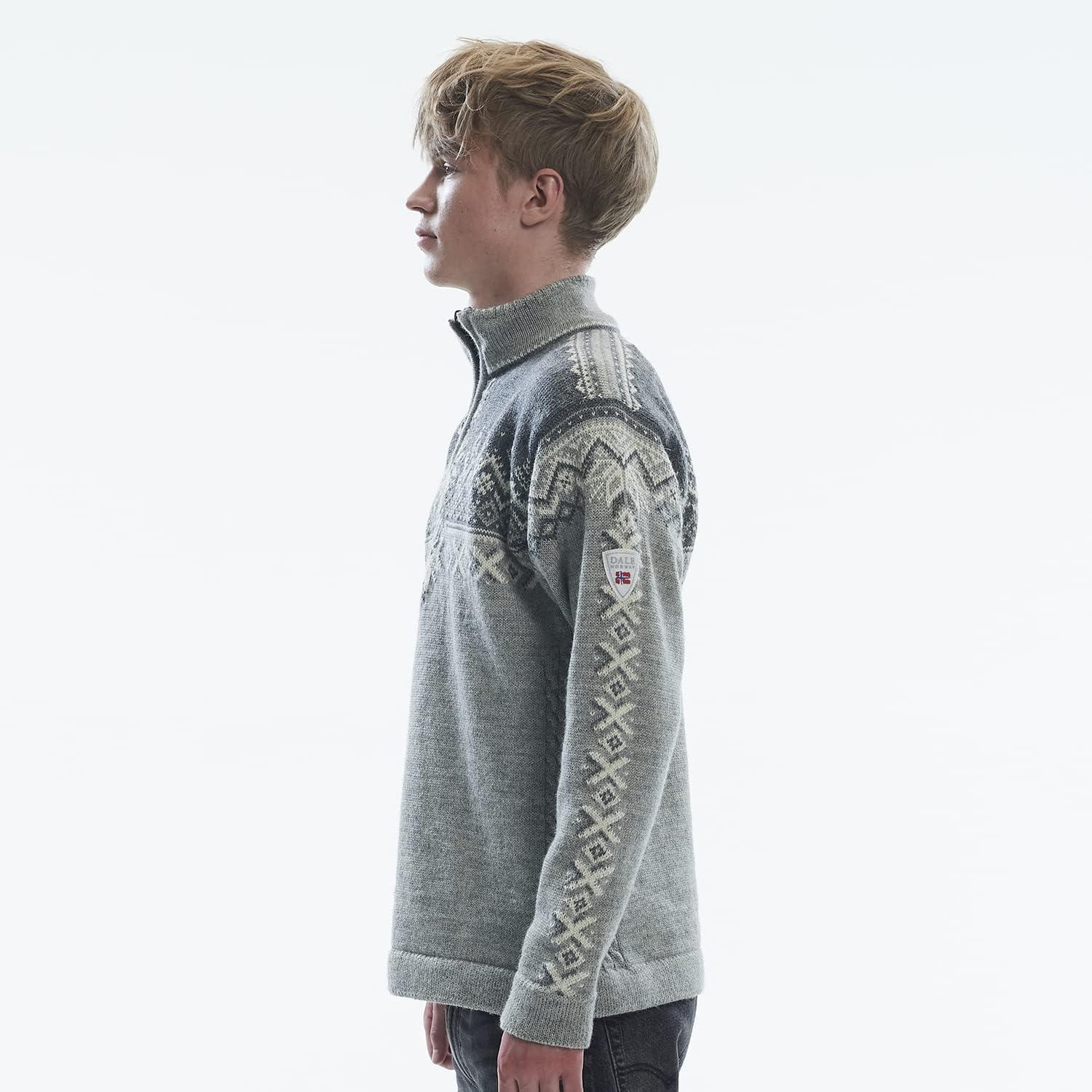image:imageDale of Norway 140th Anniversary Mens Sweater 100 Lightweight Wool Ski Sweater Mens Sweaters and PulloversLightcharcoal Smoke Offwhite