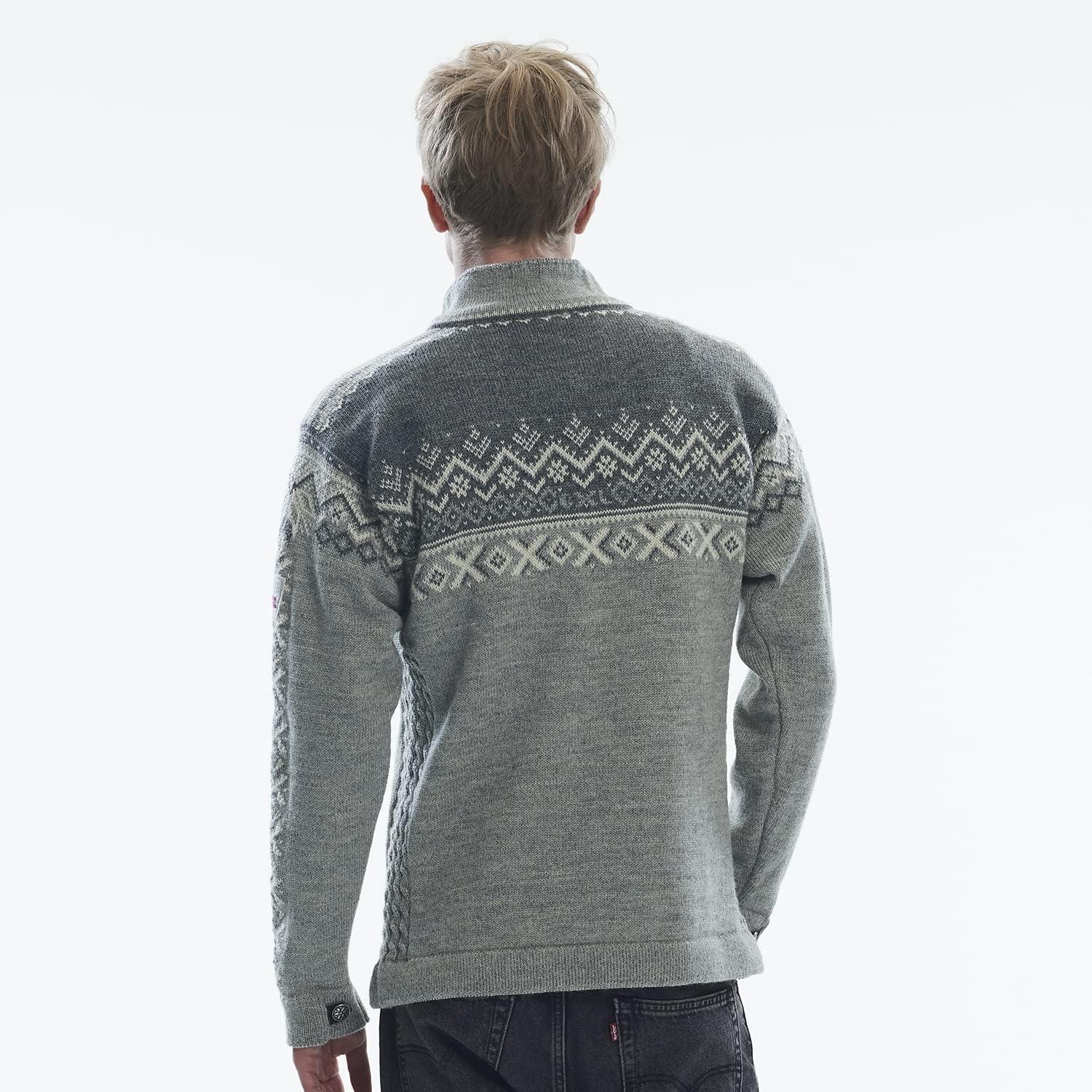 image:imageDale of Norway 140th Anniversary Mens Sweater 100 Lightweight Wool Ski Sweater Mens Sweaters and PulloversLightcharcoal Smoke Offwhite