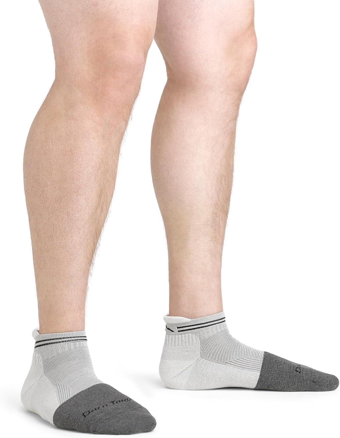 image:imageDarn Tough Vermont Steely No Show Tab Lightweight Mens Socks Full Cushion Toe Box Running Socks for Men Style 2211Cement White