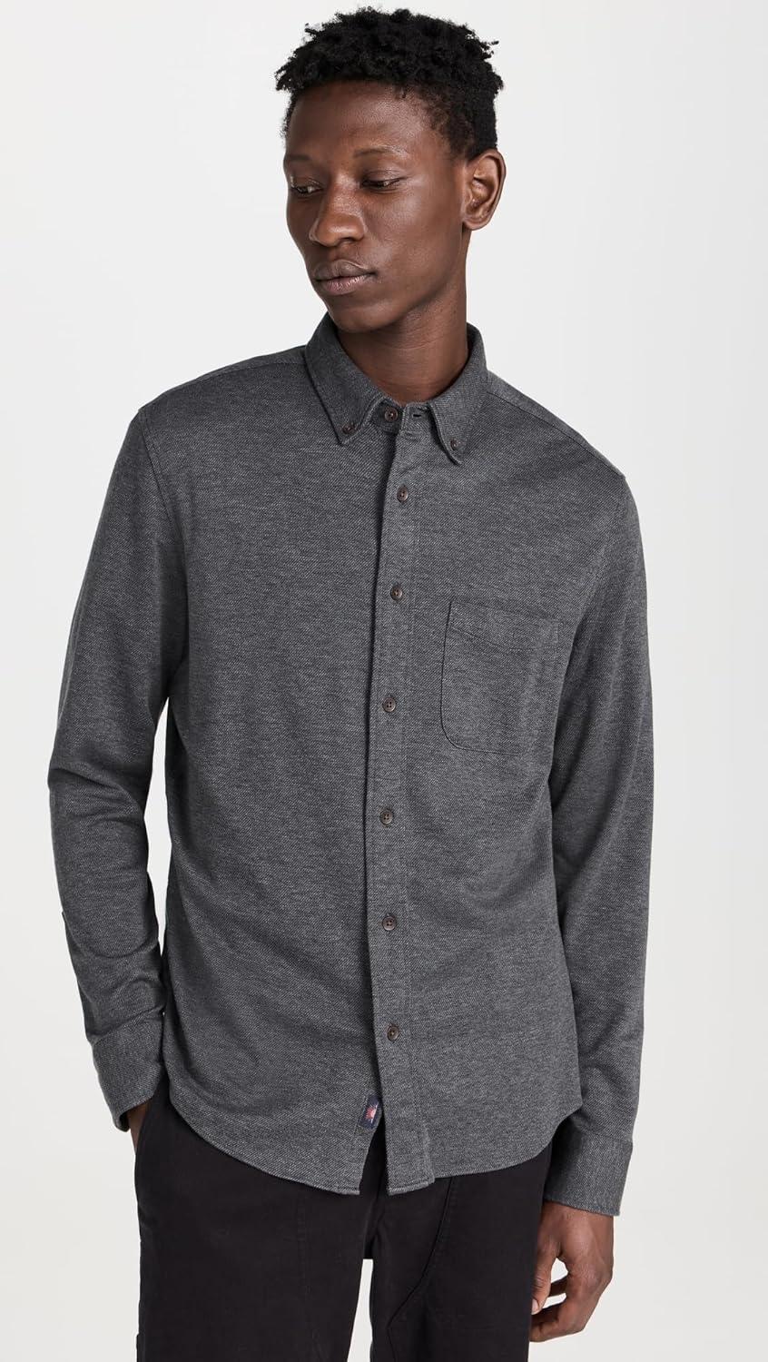 image:imageFaherty Mens Coastline Knit ShirtCharcoal Heather Twill
