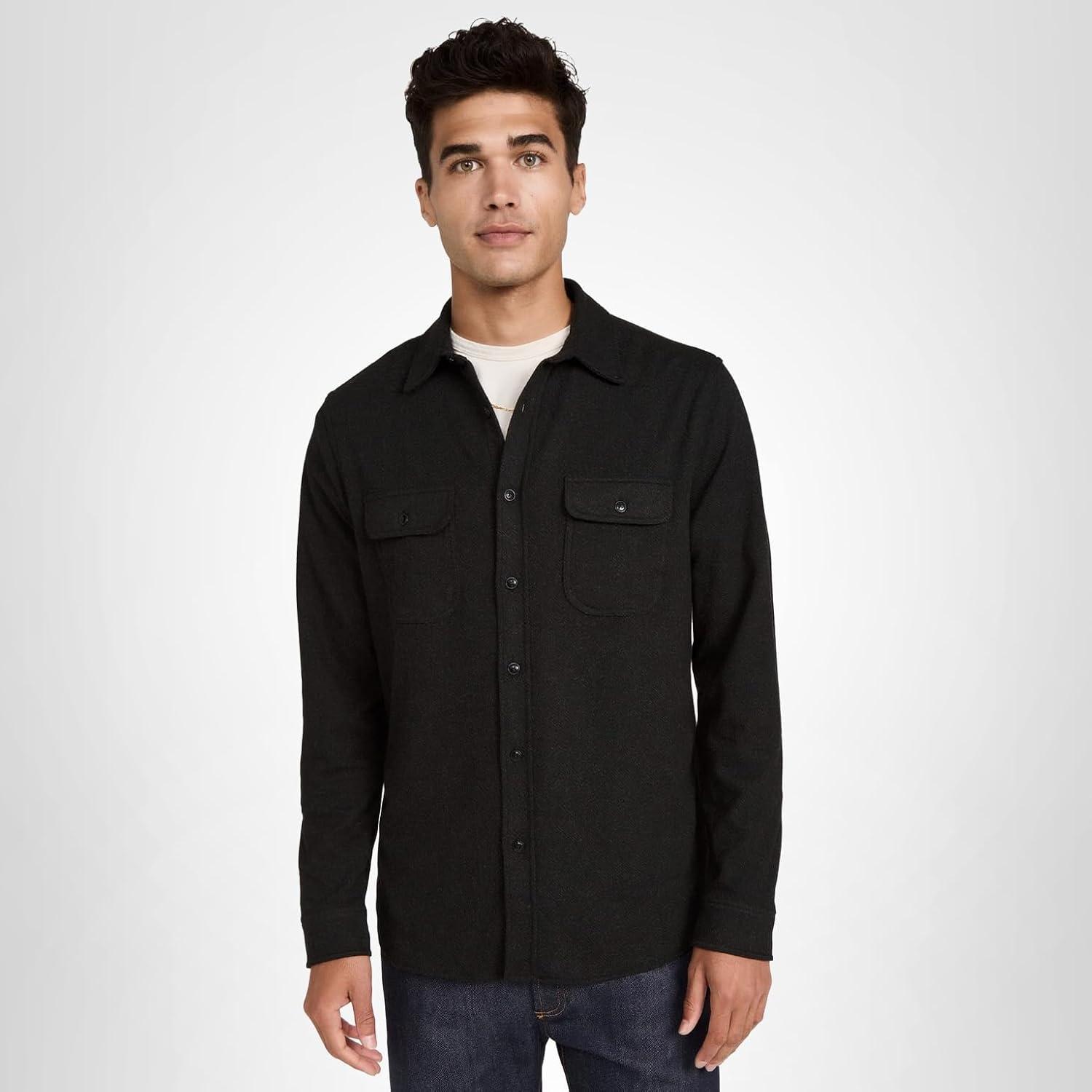 image:imageFaherty Mens Legend Sweater ShirtHeathered Black Twill