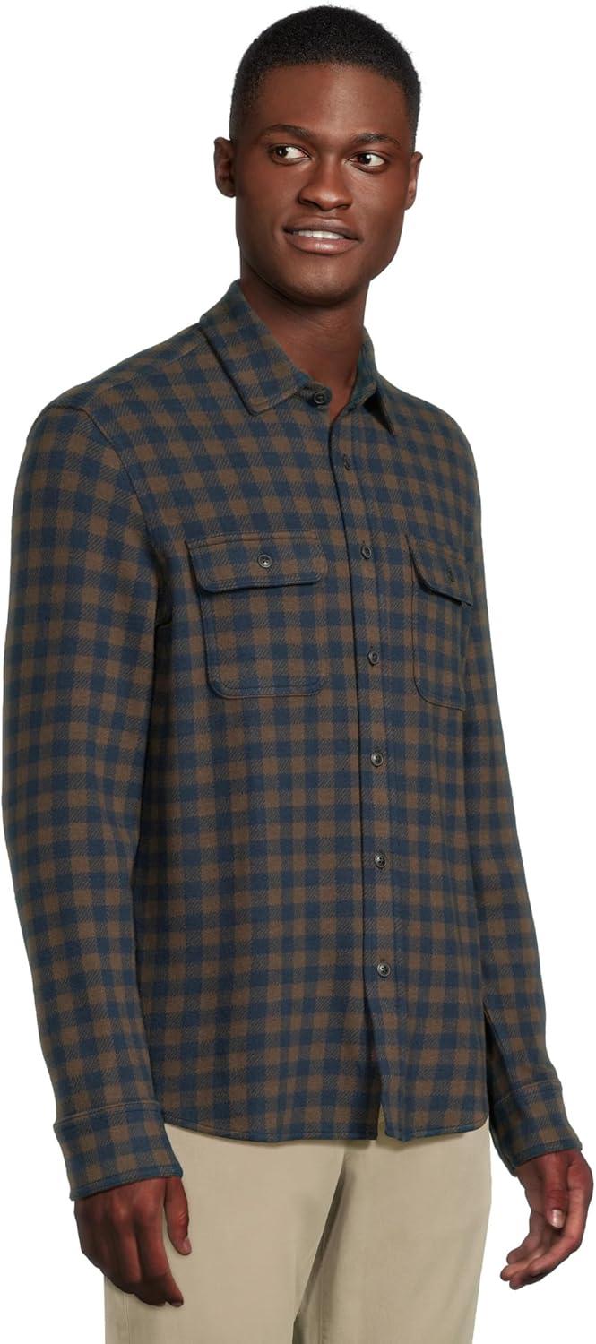 image:imageFaherty Mens Legend Sweater ShirtNavy Woodland Check
