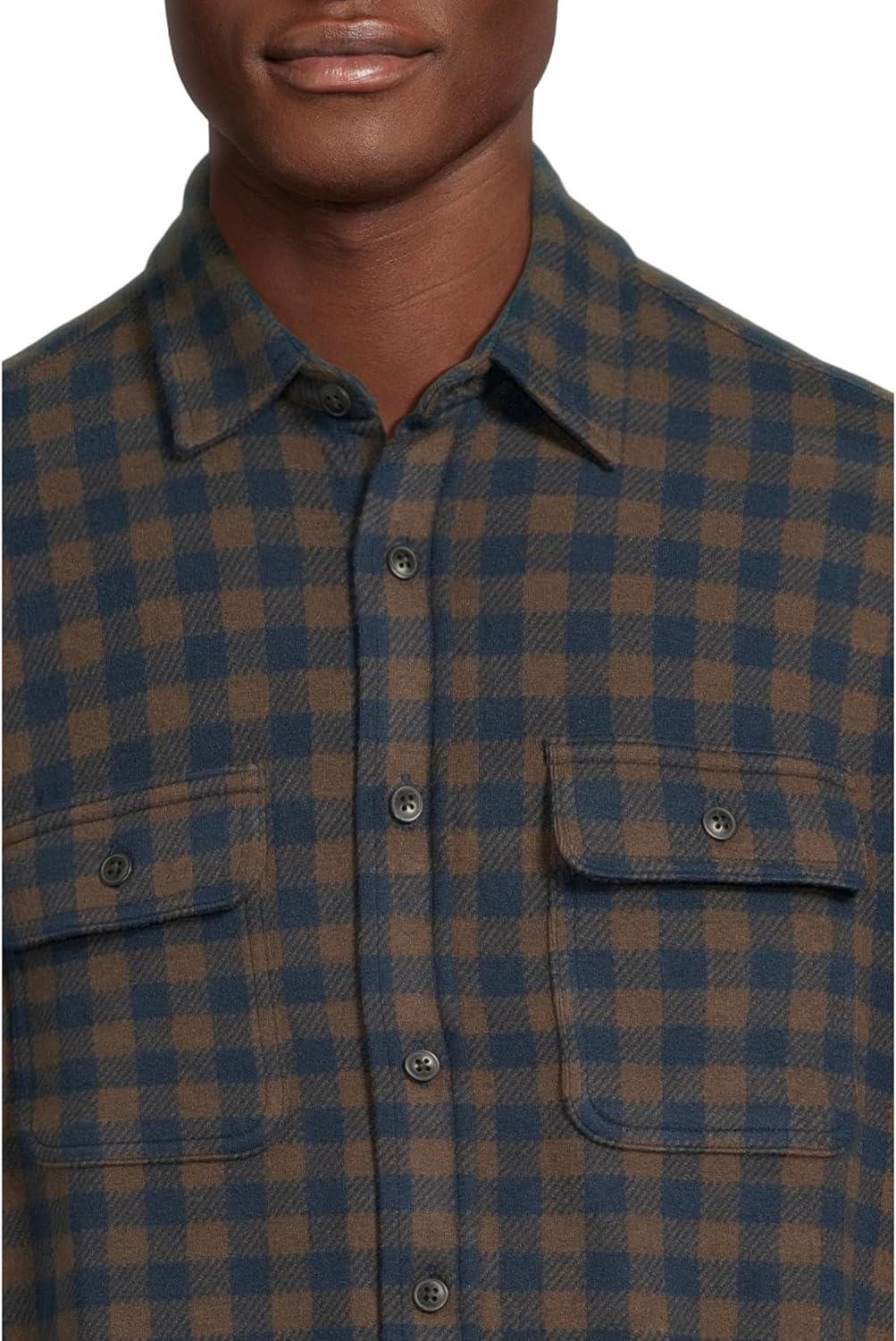 image:imageFaherty Mens Legend Sweater ShirtNavy Woodland Check
