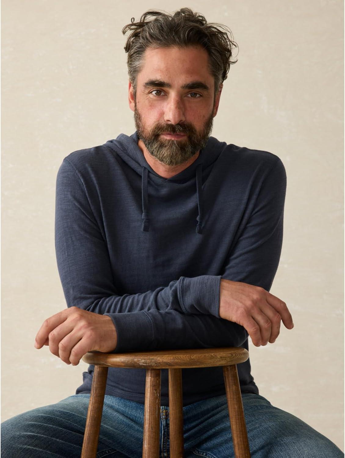 image:imageFaherty Mens Sunwashed Slub HoodieBlue Nights