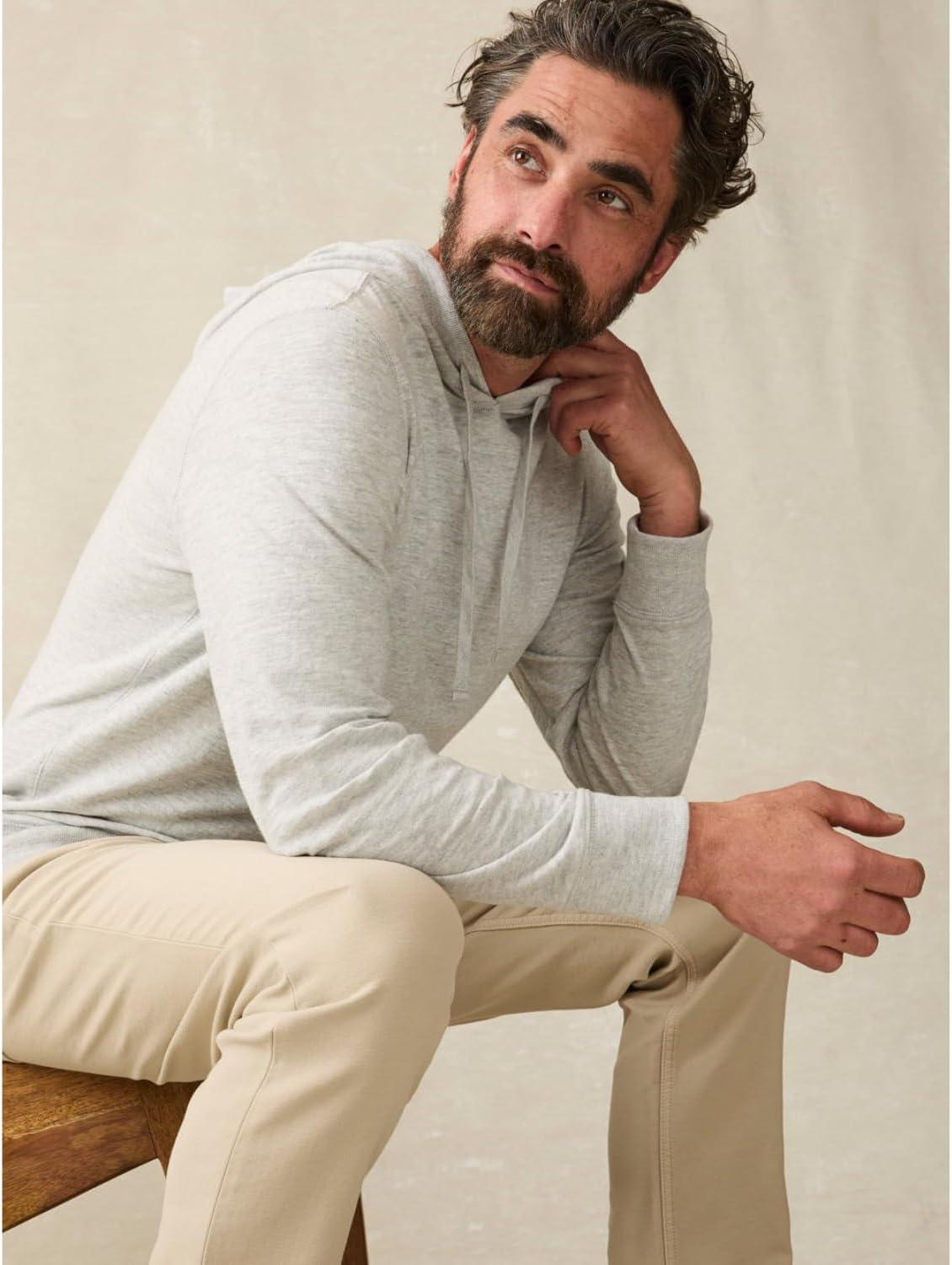 image:imageFaherty Mens Sunwashed Slub HoodieLight Grey Heather