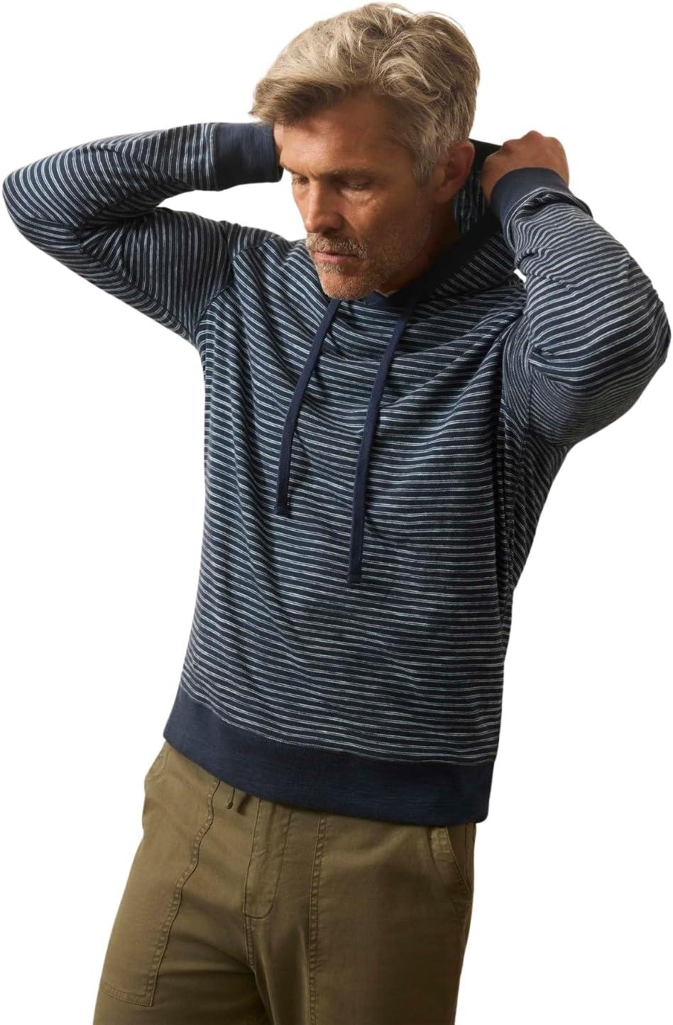image:imageFaherty Mens Sunwashed Slub HoodieNavy Stream Stripe