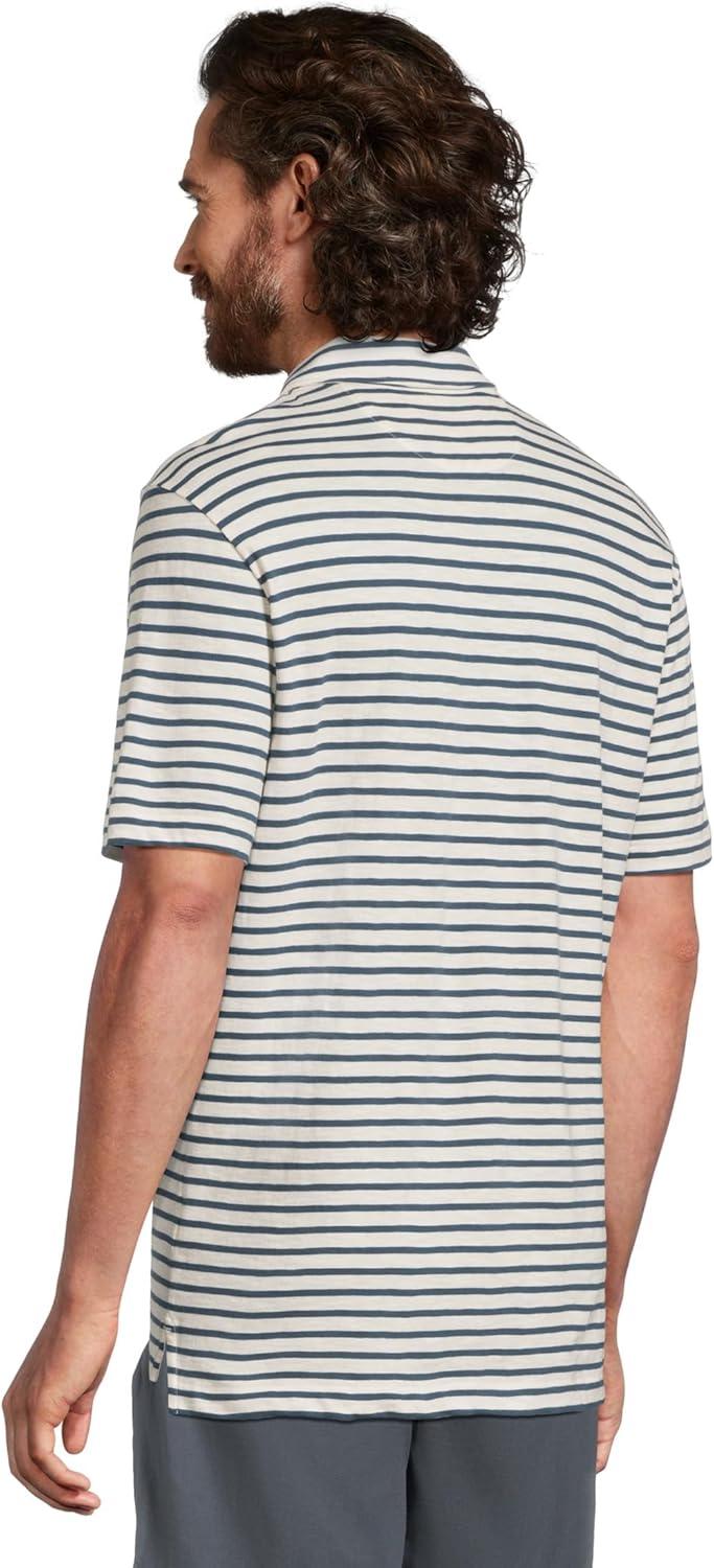 image:imageFaherty Mens Sunwashed TShirt PoloIvory Breton Stripe