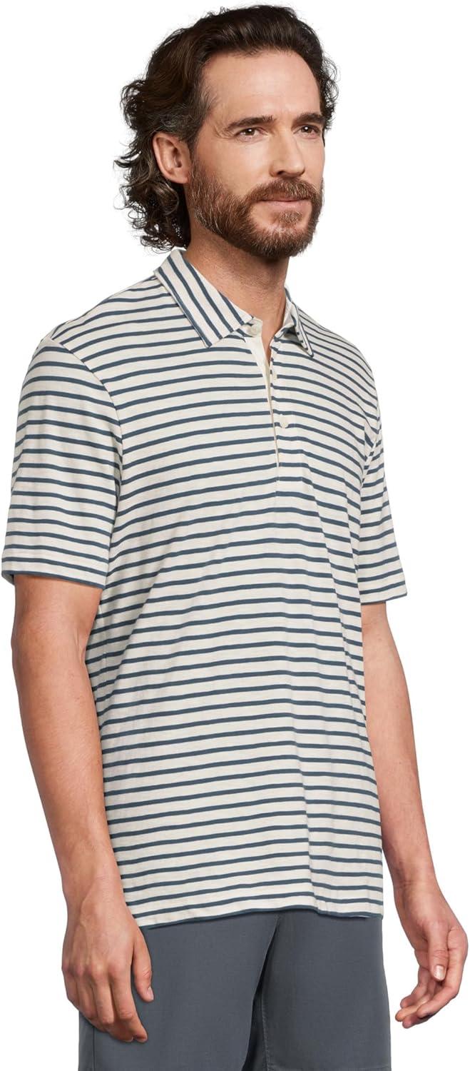 image:imageFaherty Mens Sunwashed TShirt PoloIvory Breton Stripe