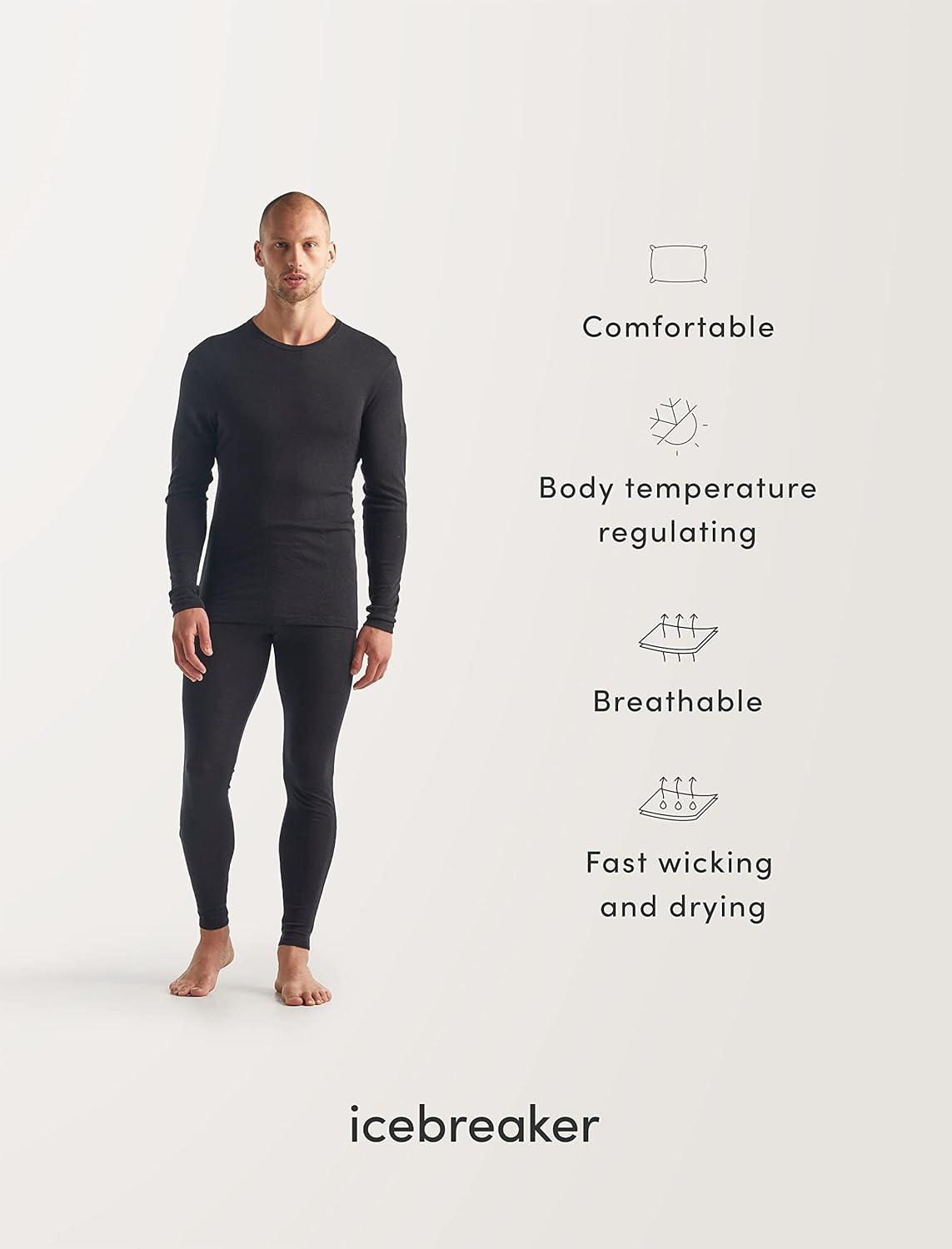 image:imageIcebreaker Merino Mens 200 Oasis Long Sleeve Crew ShirtLoden