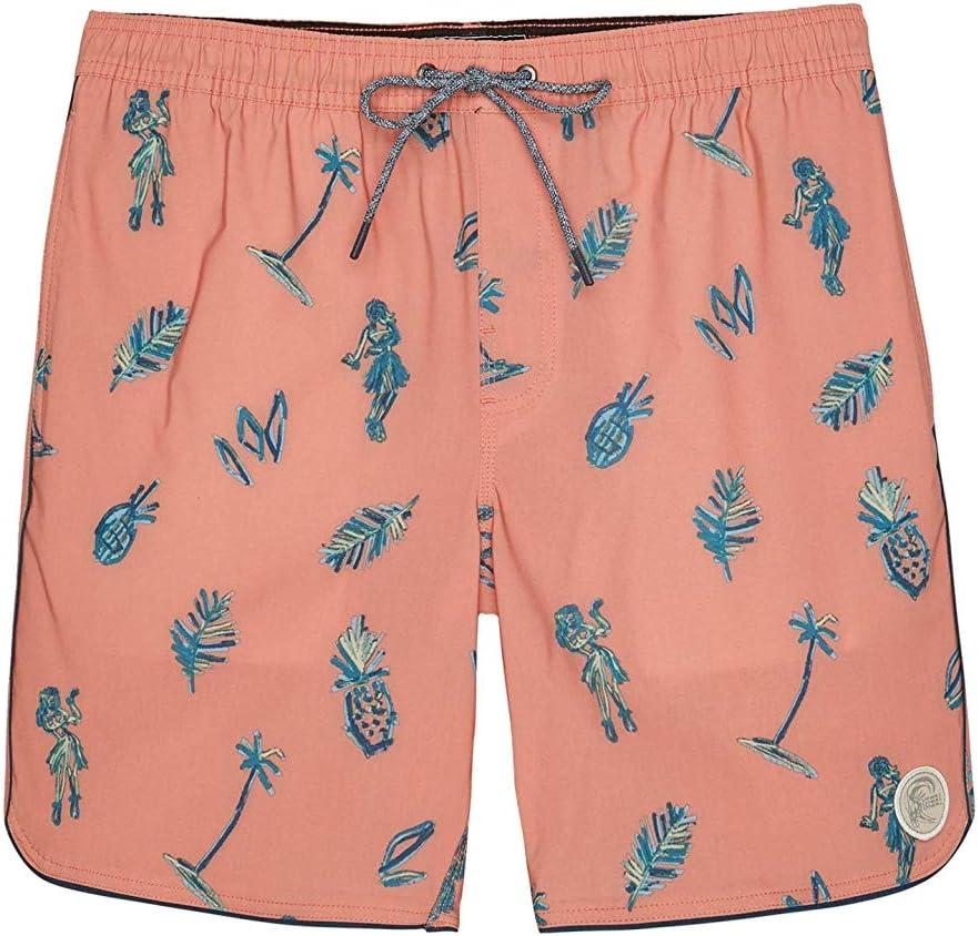 image:imageONeill Mens Lennox Hermosa Solid Volley 17 BoardshortsCantaloupe White Out