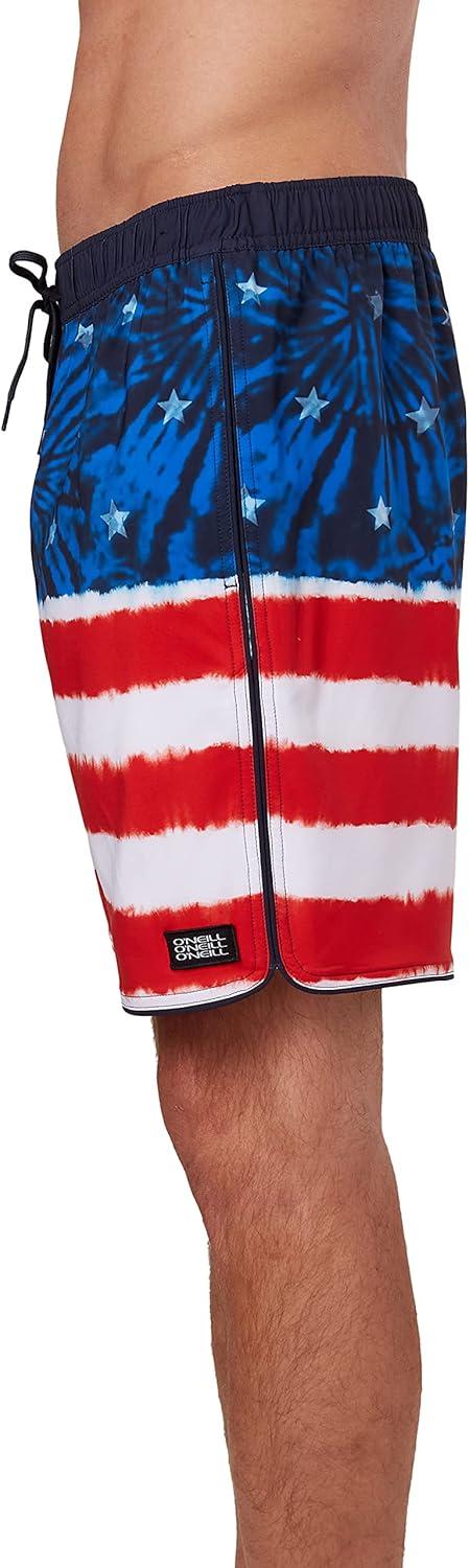 image:imageONeill Mens Lennox Hermosa Solid Volley 17 BoardshortsRed Wht Blue