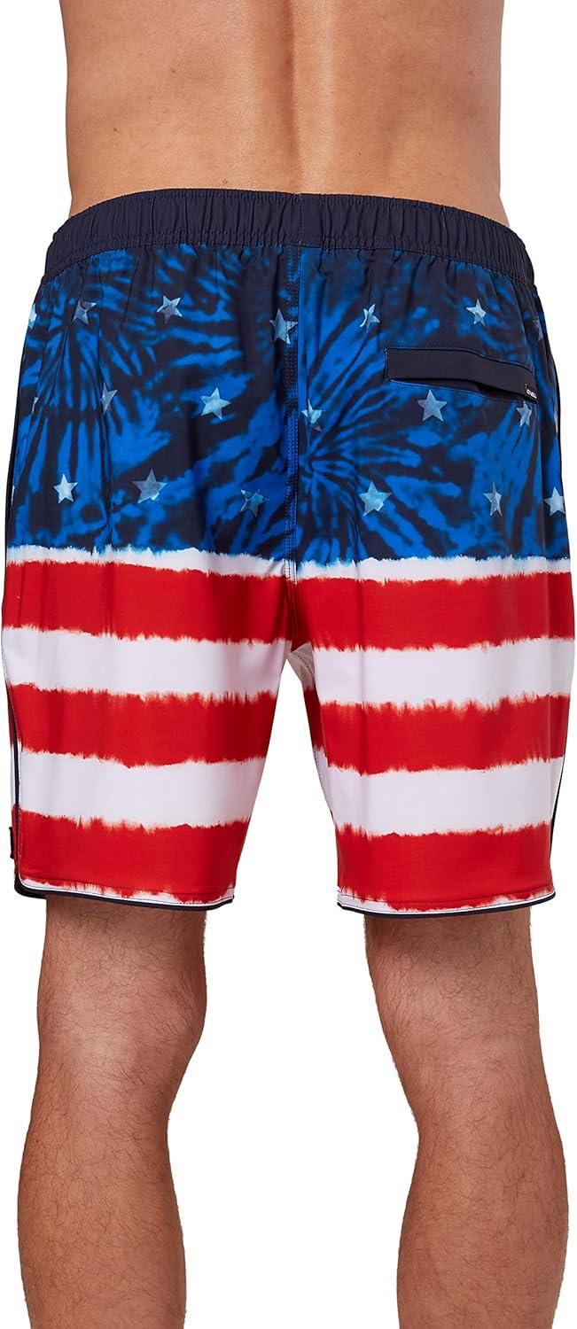 image:imageONeill Mens Lennox Hermosa Solid Volley 17 BoardshortsRed Wht Blue