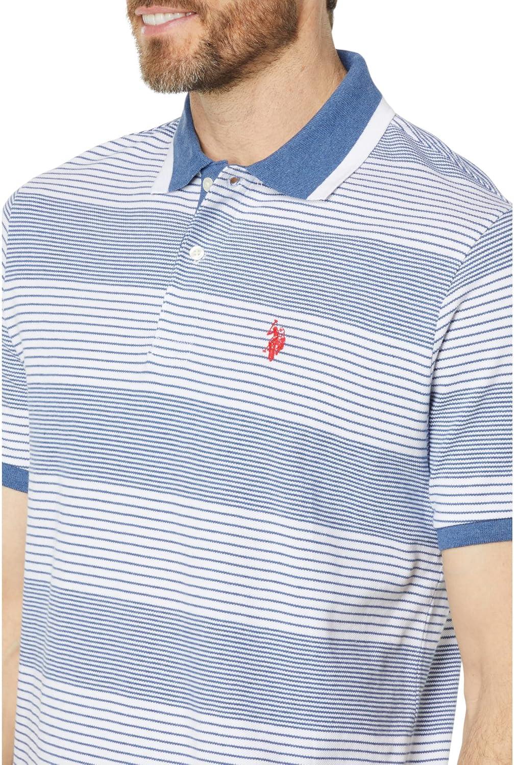 image:imageSTRIPE PIQUE POLO SHIRTSummer Navy Heather 5213
