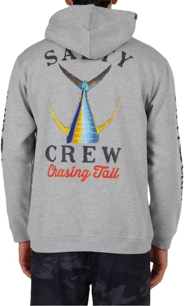 image:imageSalty Crew Mens Tailed Hood Fleece Mens Fashion Casual Long Sleeve Hoodie Cotton Lifestyle Beach ApparelGrey Heather