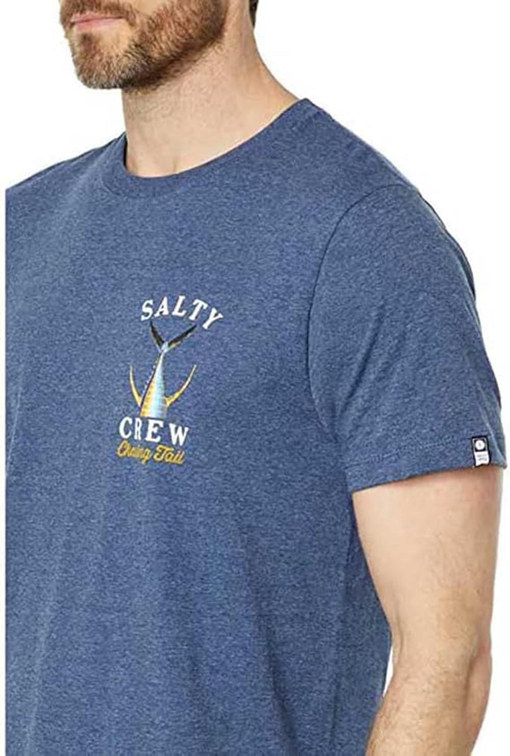 image:imageSalty Crew Tailed SS Tee Mens Fashion Casual Short Sleeve TShirt Cotton Regular Fit Lifestyle Beach ApparelNavy Heather