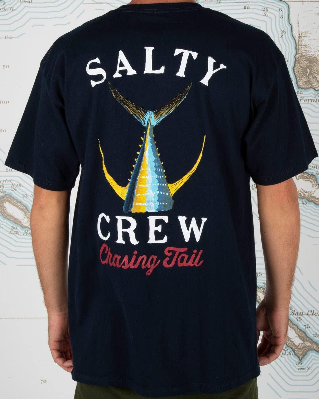image:imageSalty Crew Tailed SS Tee Mens Fashion Casual Short Sleeve TShirt Cotton Regular Fit Lifestyle Beach ApparelNavy Heather