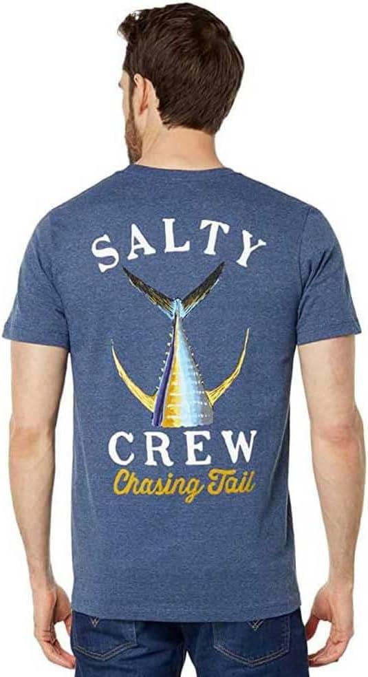 image:imageSalty Crew Tailed SS Tee Mens Fashion Casual Short Sleeve TShirt Cotton Regular Fit Lifestyle Beach ApparelNavy Heather