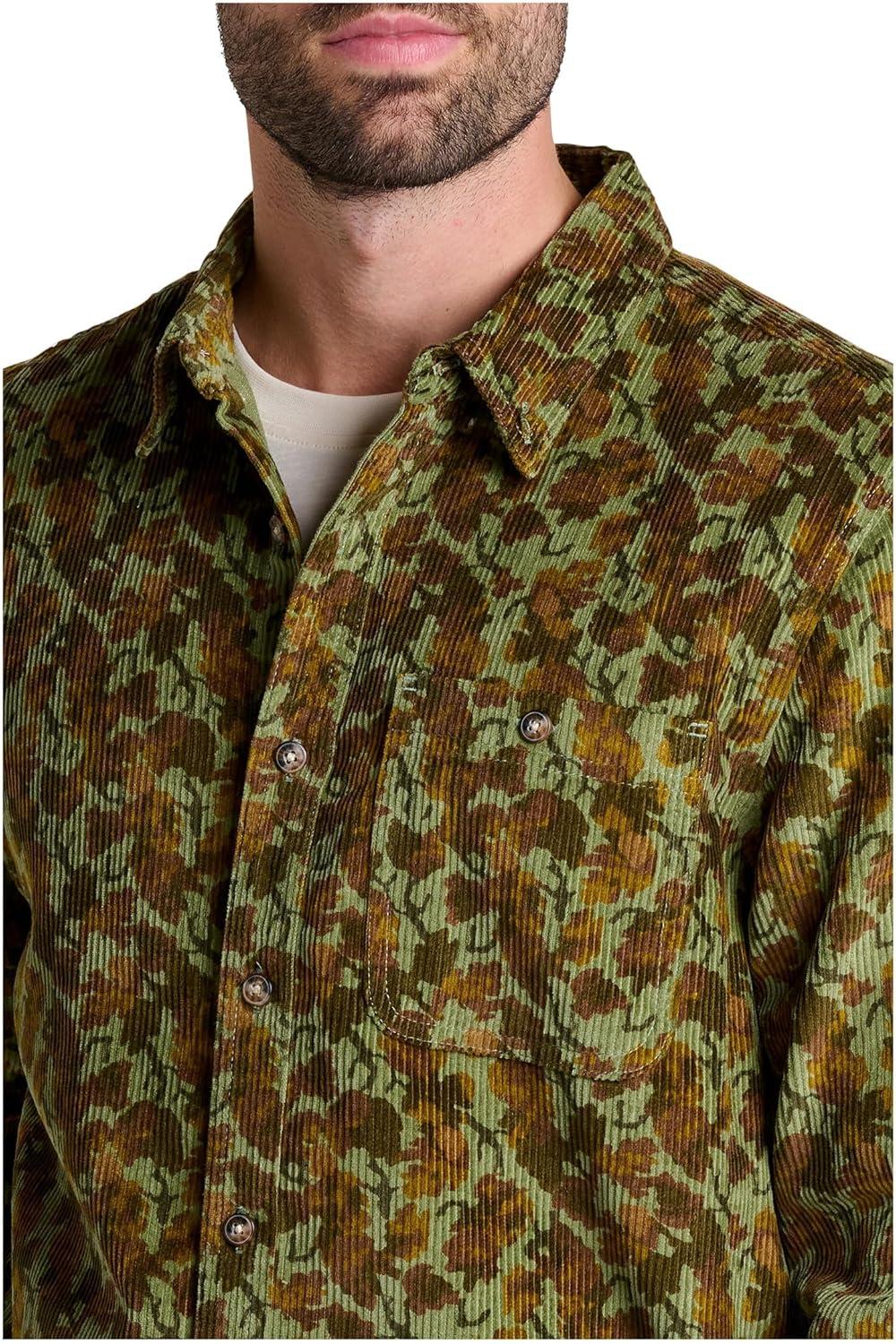 image:imageToadampCo Mens Cascadia Long Sleeve ShirtGreen Moss Leaf Print