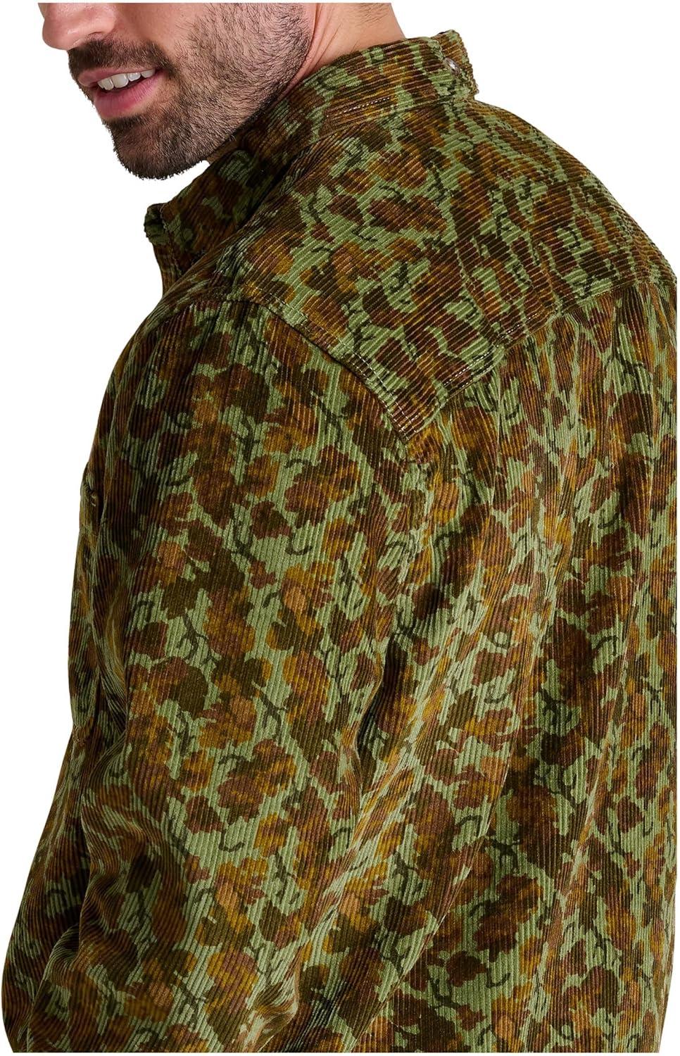 image:imageToadampCo Mens Cascadia Long Sleeve ShirtGreen Moss Leaf Print