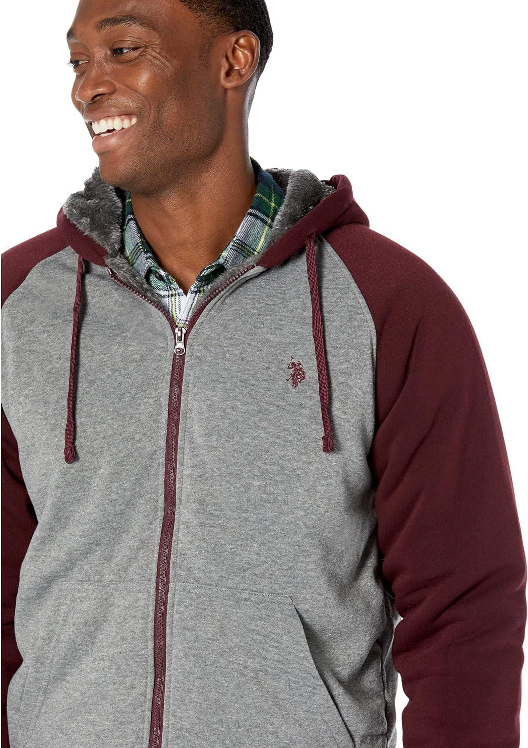 image:imageUS POLO ASSN ColorBlock Raglan HoodieMulled Wine