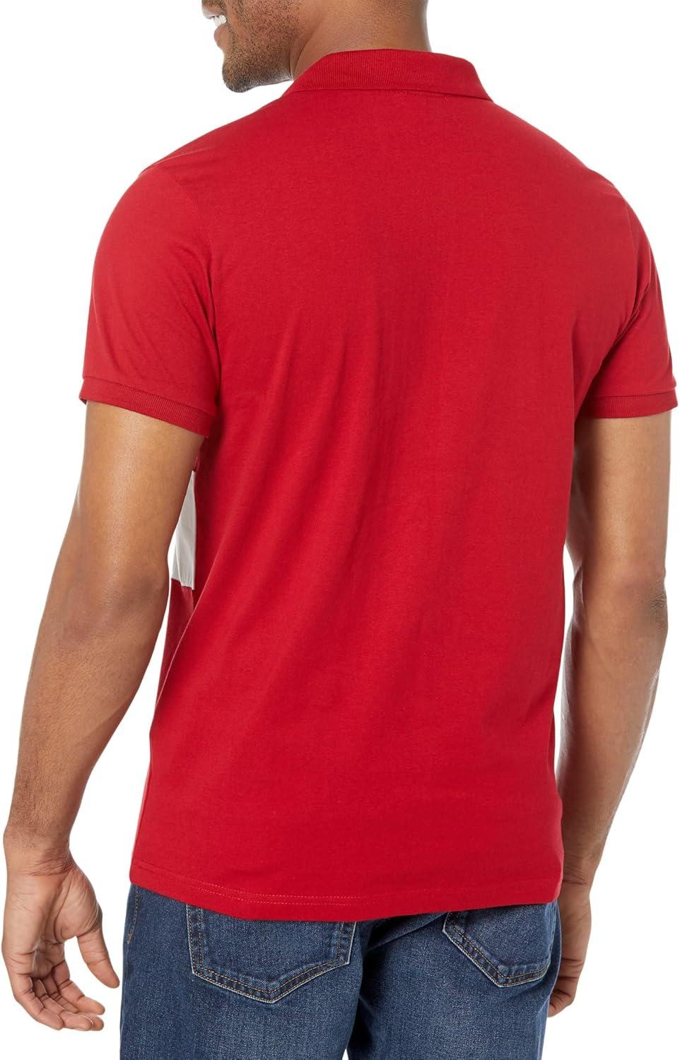 image:imageUS POLO ASSN Jersey Two ColorBlock Chest Stripe Knit ShirtEngine Red