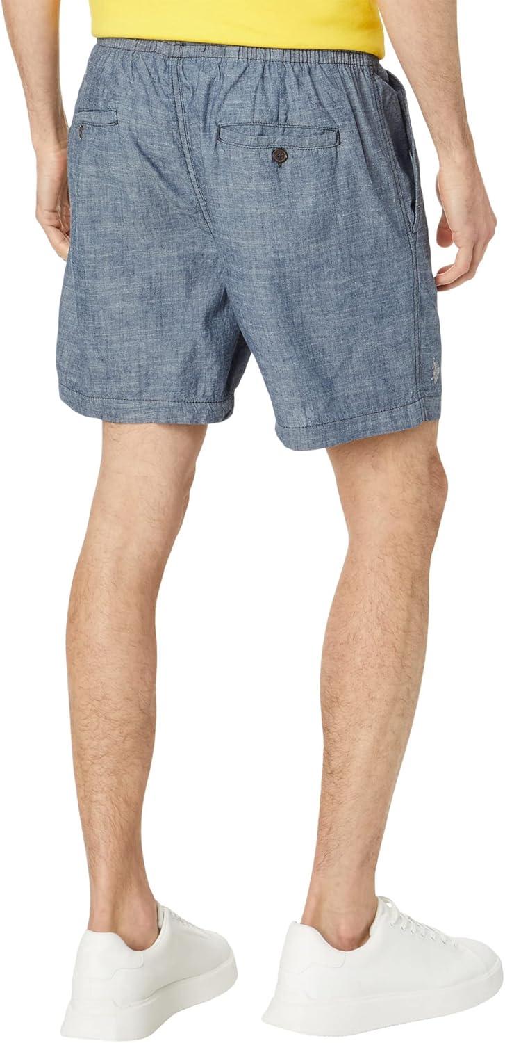 image:imageUS Polo Assn 8 Drawstring Canvas Shorts Classic Blue Chambray MD 8
