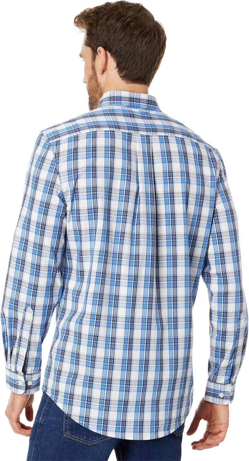 image:imageUS Polo Assn Long Sleeve YarnDye Stretch Plaid Woven Shirt Classic Navy SM