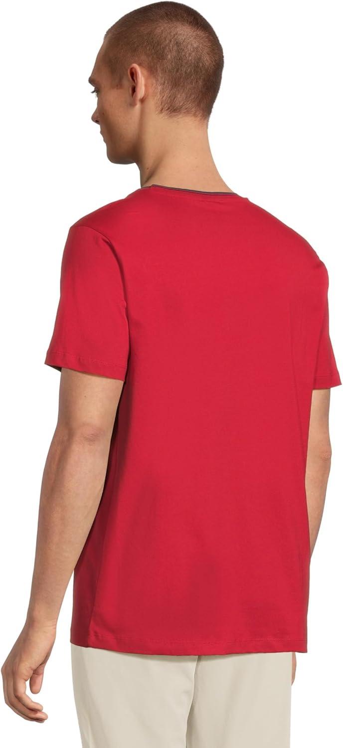 image:imageUS Polo Assn Mens Short Sleeve Crew Neck Yarndye Collar Tipped Jersey TeeCanoe Red