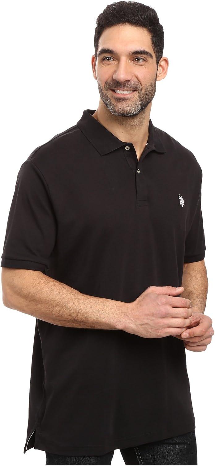 image:imageUS Polo Assn Mens Solid Short Sleeve Interlock Polo Shirt Golf Shirts for Men Business Casual PolosBlack