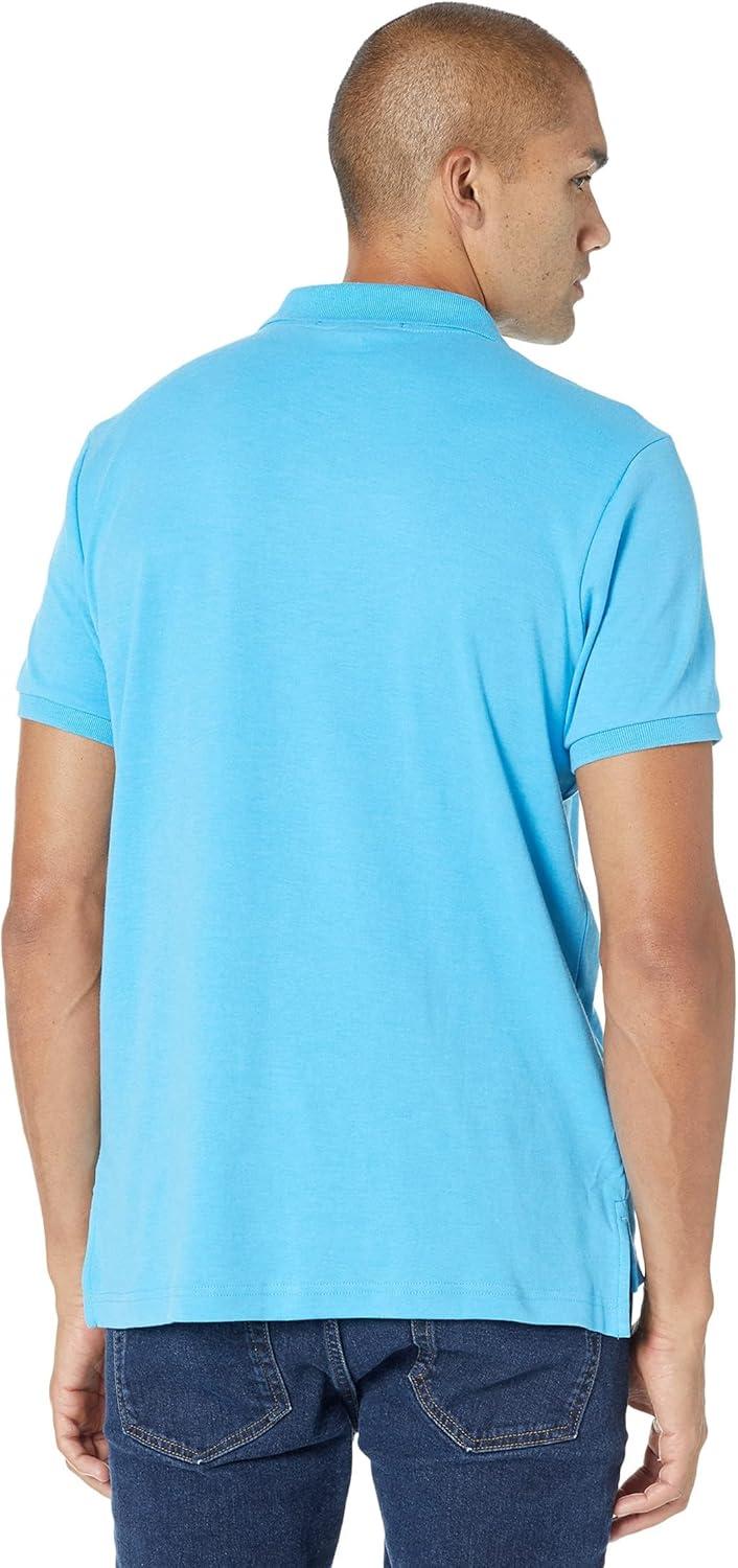 image:imageUS Polo Assn Mens Solid Short Sleeve Interlock Polo Shirt Golf Shirts for Men Business Casual PolosBlue Fin Heather