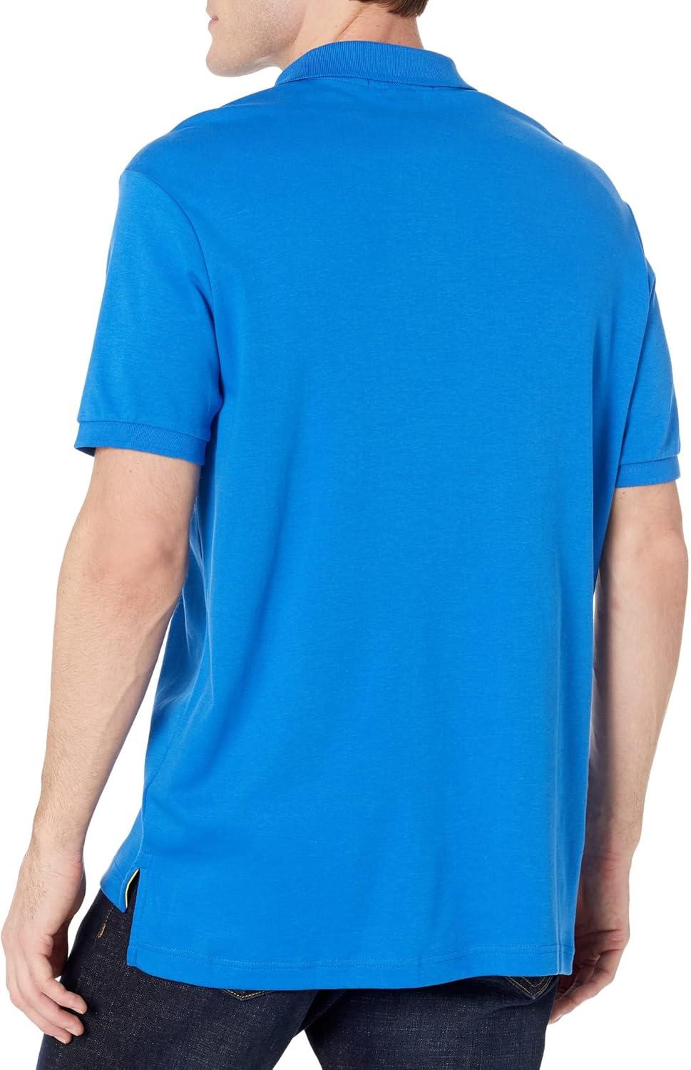 image:imageUS Polo Assn Mens Solid Short Sleeve Interlock Polo Shirt Golf Shirts for Men Business Casual PolosBritish Blue