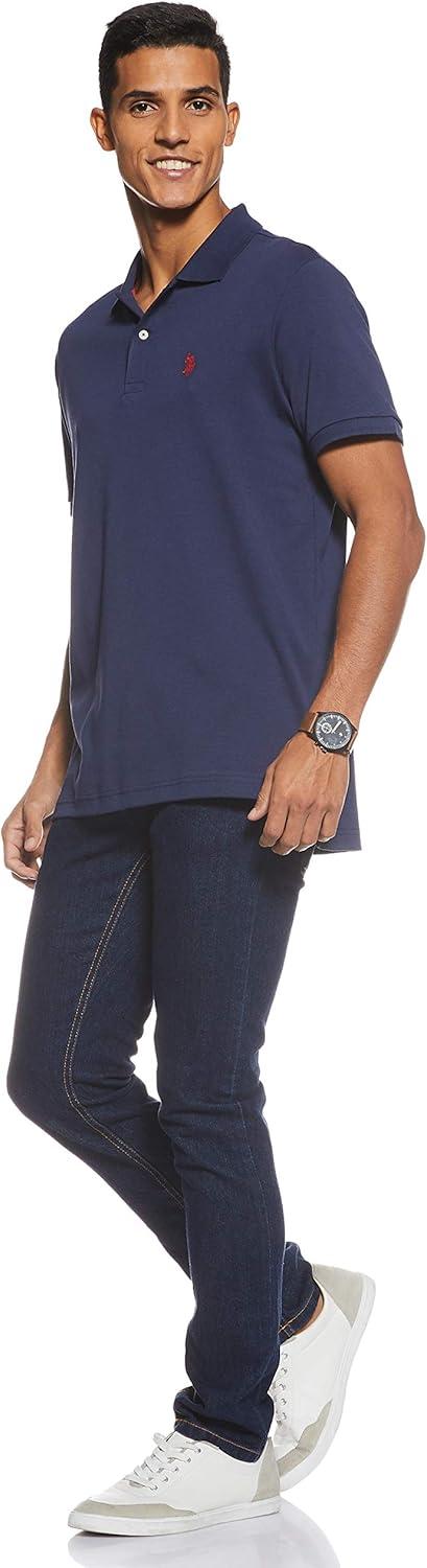 image:imageUS Polo Assn Mens Solid Short Sleeve Interlock Polo Shirt Golf Shirts for Men Business Casual PolosClassic Navy