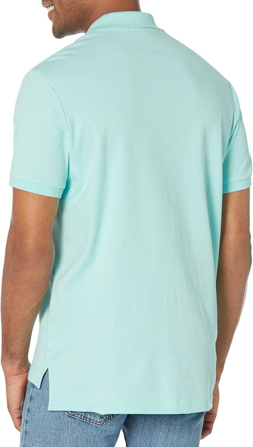 image:imageUS Polo Assn Mens Solid Short Sleeve Interlock Polo Shirt Golf Shirts for Men Business Casual PolosEasy Turquoise
