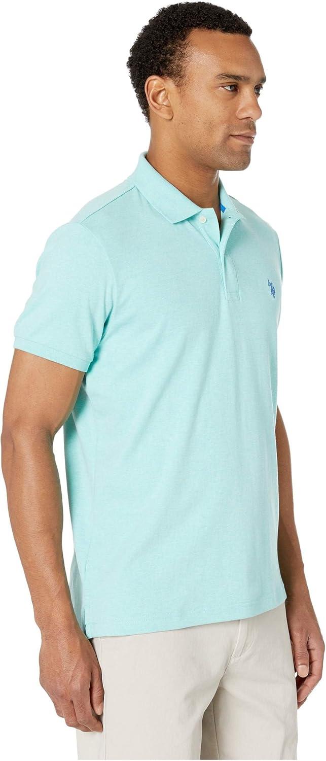 image:imageUS Polo Assn Mens Solid Short Sleeve Interlock Polo Shirt Golf Shirts for Men Business Casual PolosJade Green Heather