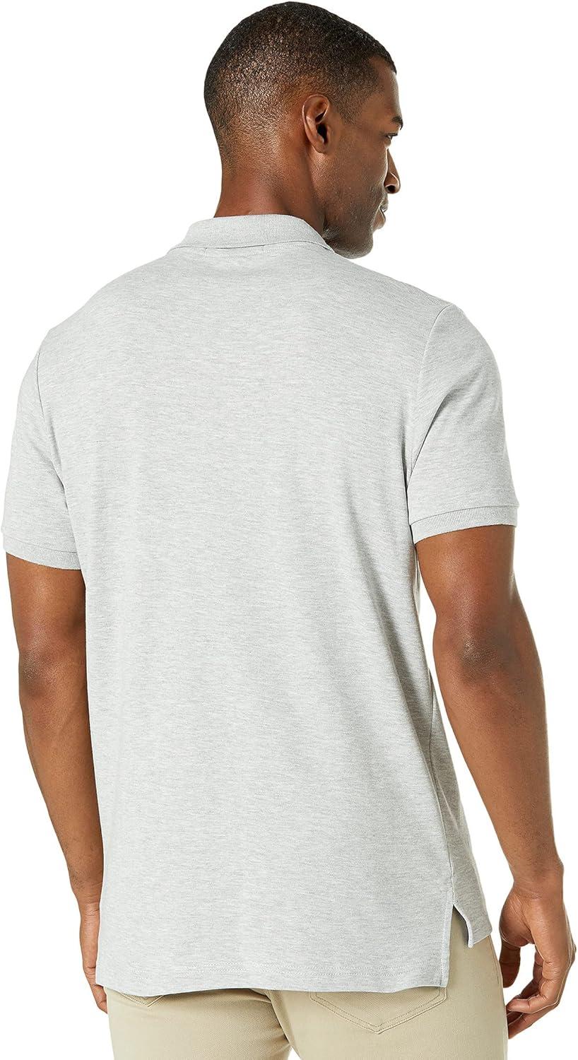 image:imageUS Polo Assn Mens Solid Short Sleeve Interlock Polo Shirt Golf Shirts for Men Business Casual PolosLight Heather Gray3045