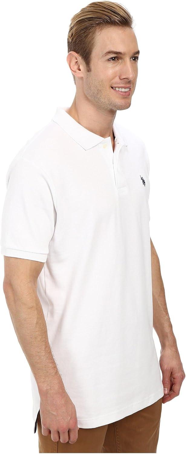 image:imageUS Polo Assn Mens Solid Short Sleeve Interlock Polo Shirt Golf Shirts for Men Business Casual PolosWhite