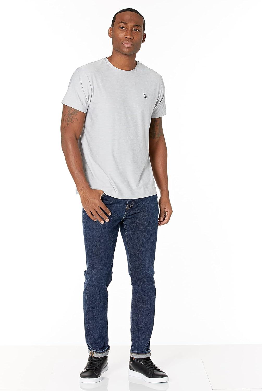 image:imageUS Polo Assn Short Sleeve Crew Neck Solid TShirt ShirtLight Heather Gray Ffdc