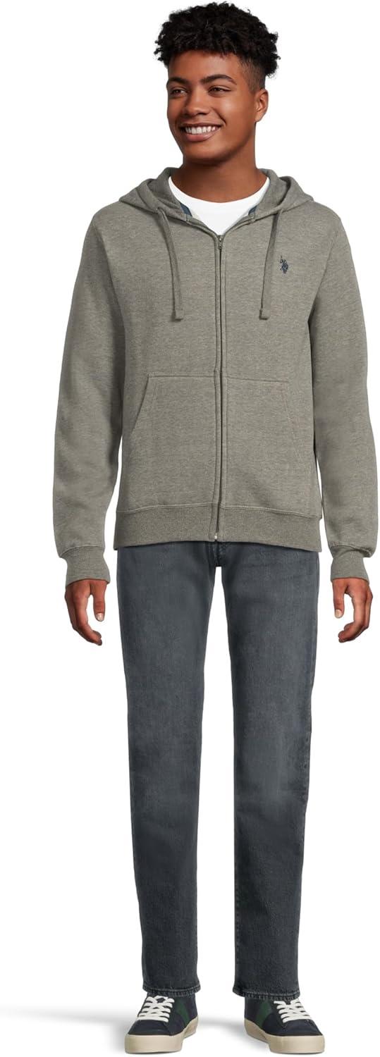 image:imageUS Polo Assn mens Long Sleeve Full Zip HoodieCampus Heather Grey 1