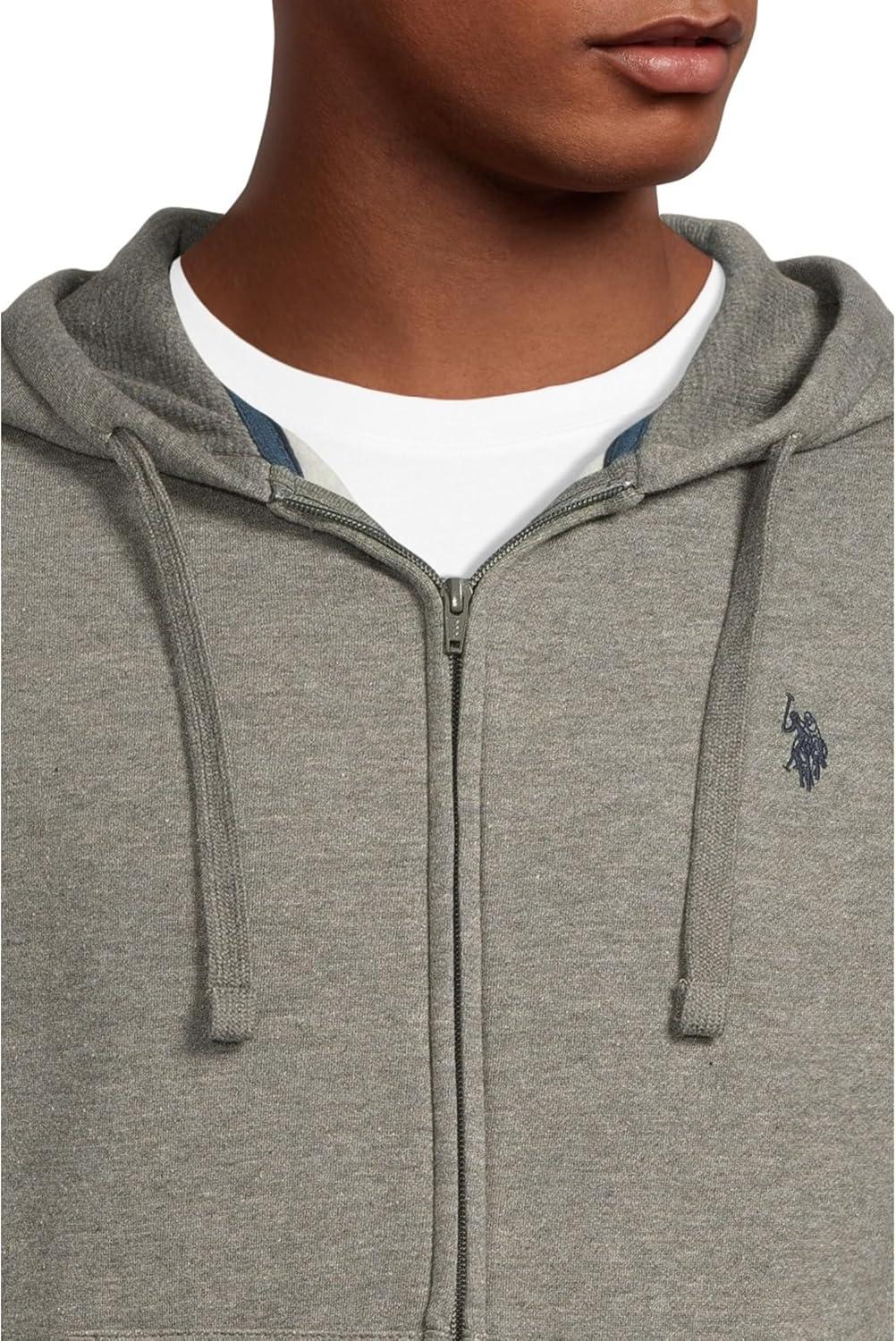 image:imageUS Polo Assn mens Long Sleeve Full Zip HoodieCampus Heather Grey 1
