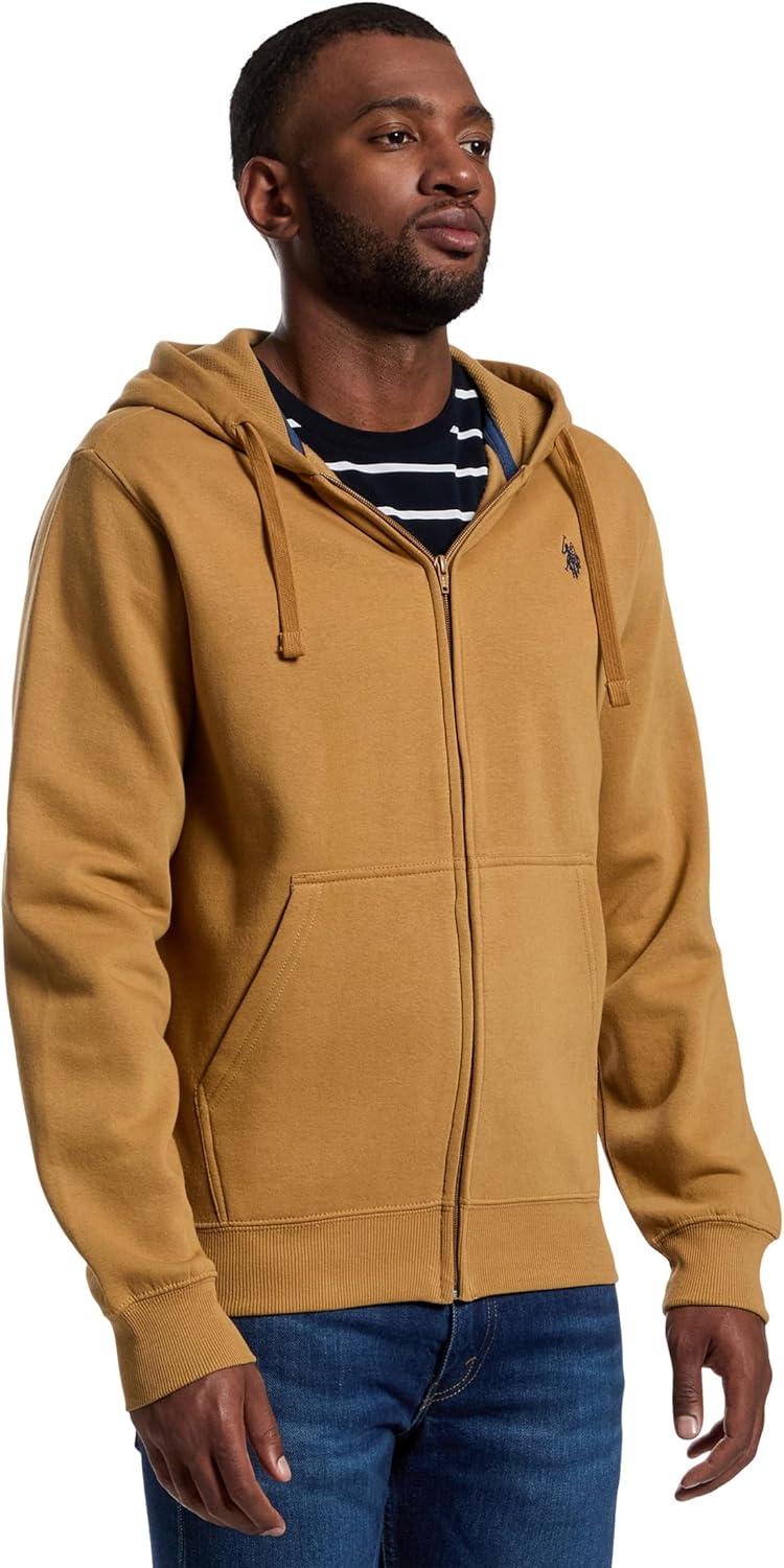 image:imageUS Polo Assn mens Long Sleeve Full Zip HoodieCollegiate Tan