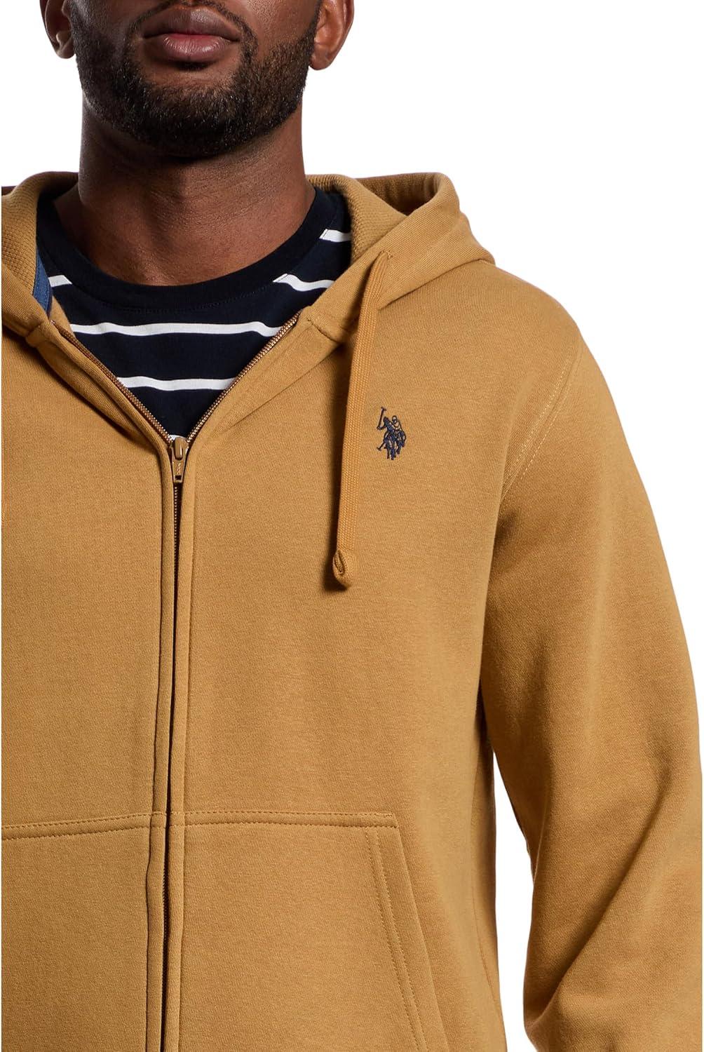 image:imageUS Polo Assn mens Long Sleeve Full Zip HoodieCollegiate Tan